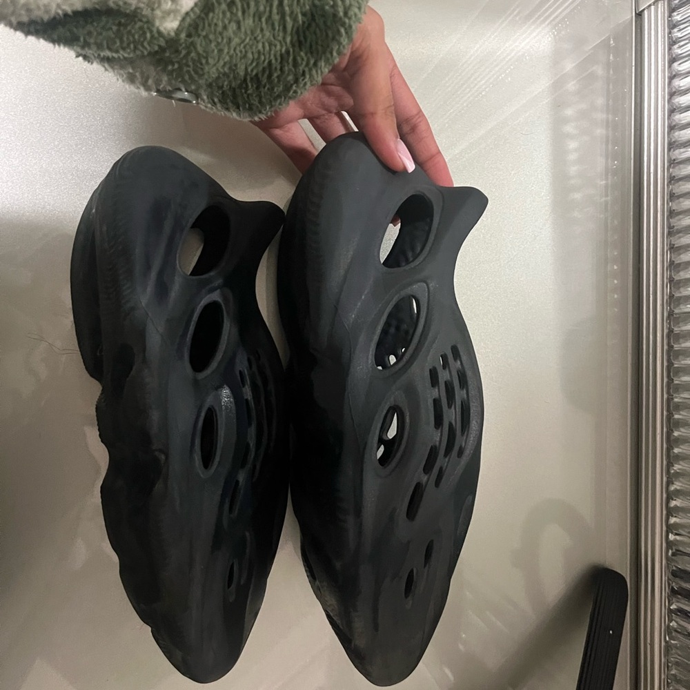 Trendy Black Foam Slip-Ons